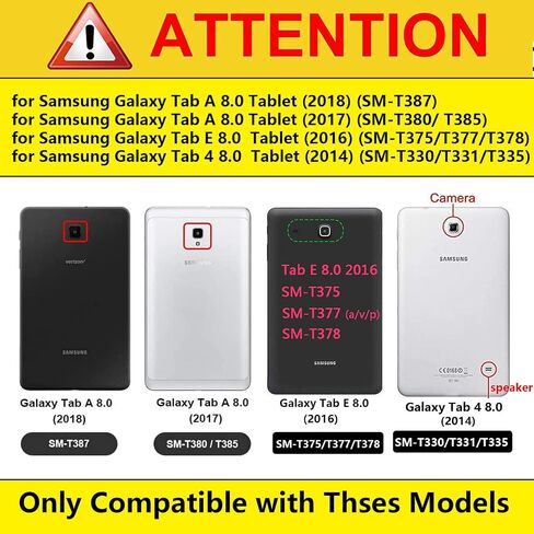 Kids Case for Samsung Galaxy Tab A 8.0 Tablet SM-T380/T385/T387 (2018/2017), Galaxy Tab E 8.0 SM-T375/T377/T378, Tab 4 8.0 2014 SM-T330/T331/T335 Stand EVA Shockproof Handle Cover, Blue in Kuwait