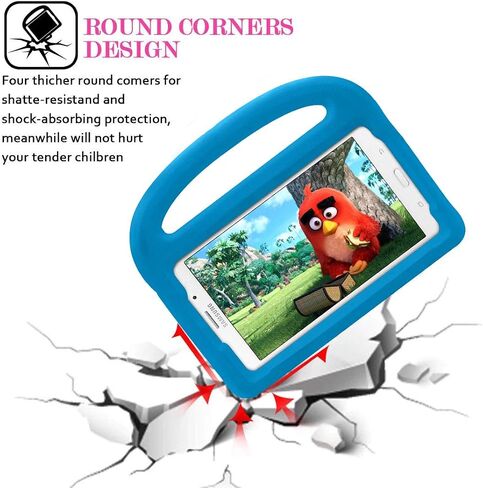 Kids Case for Samsung Galaxy Tab A 8.0 Tablet SM-T380/T385/T387 (2018/2017), Galaxy Tab E 8.0 SM-T375/T377/T378, Tab 4 8.0 2014 SM-T330/T331/T335 Stand EVA Shockproof Handle Cover, Blue in Kuwait