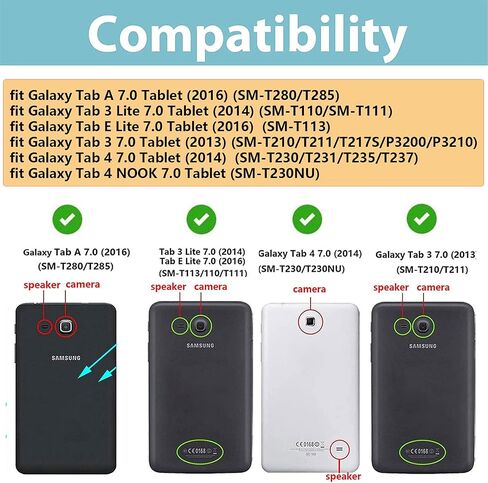 Kids Case for Samsung Galaxy Tab A 8.0 Tablet SM-T380/T385/T387 (2018/2017), Galaxy Tab E 8.0 SM-T375/T377/T378, Tab 4 8.0 2014 SM-T330/T331/T335 Stand EVA Shockproof Handle Cover, Blue in Kuwait