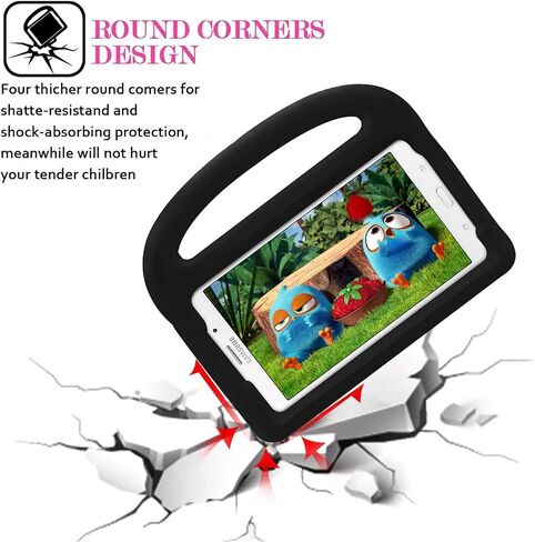 Kids Case for Samsung Galaxy Tab A 8.0 Tablet SM-T380/T385/T387 (2018/2017), Galaxy Tab E 8.0 SM-T375/T377/T378, Tab 4 8.0 2014 SM-T330/T331/T335 Stand EVA Shockproof Handle Cover, Blue in Kuwait