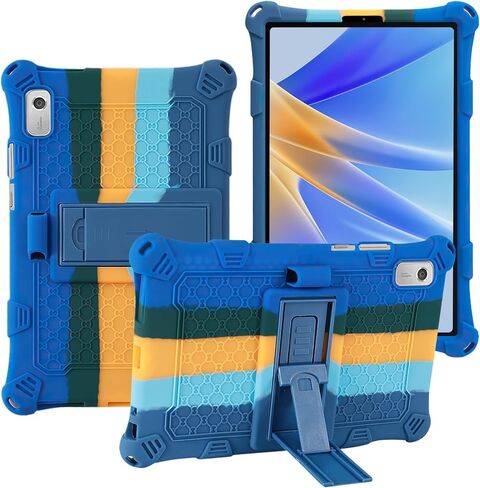 GUAGUA متوافق مع حافظة Lenovo Tab M9 مقاس 9.0 بوصة 2023(TB-310FU) حامل قابل للتعديل مناسب للأطفال مصنوع من السيليكون الناعم المقاوم للصدمات ومضاد للخدش لجهاز Lenovo Tab M9 HD، قوس قزح أزرق داكن in Kuwait