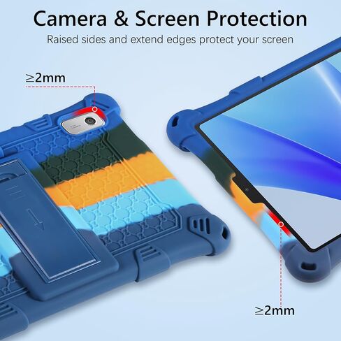 GUAGUA متوافق مع حافظة Lenovo Tab M9 مقاس 9.0 بوصة 2023(TB-310FU) حامل قابل للتعديل مناسب للأطفال مصنوع من السيليكون الناعم المقاوم للصدمات ومضاد للخدش لجهاز Lenovo Tab M9 HD، قوس قزح أزرق داكن in Kuwait