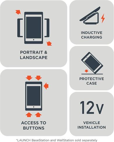 حافظة IPORT LAUNCH (LaunchPort) - حافظة iPad للشحن اللاسلكي - متوافقة مع iPad 10.2 الجيل التاسع وiPad 10.2 الجيل الثامن - أبيض in Kuwait
