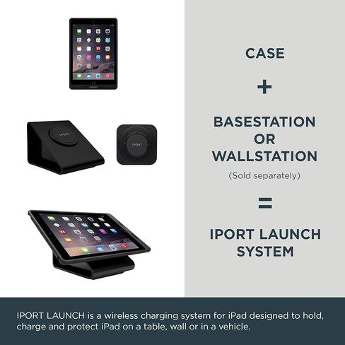 حافظة IPORT LAUNCH (LaunchPort) - حافظة iPad للشحن اللاسلكي - متوافقة مع iPad 10.2 الجيل التاسع وiPad 10.2 الجيل الثامن - أبيض in Kuwait