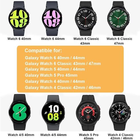 موصلات متوافقة مع محول Samsung Galaxy Watch 7/FE/6/5/4 مقاس 40 مم 44 مم، شريط موصل بزر من الفولاذ المقاوم للصدأ بدون فجوة لساعة Galaxy Watch 7/6/6 Classic/ 5/5 Pro / 4/4 Classic (4 قطع ) in Saudi Arabia
