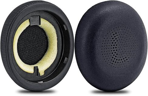 استبدال وسائد الأذن لسماعات الرأس اللاسلكية Elite 45h، Evolve2 65 MS/UC - جلد البروتين/وسادة الأذن/أكواب الأذن من JESSVIT (أسود) in Kuwait