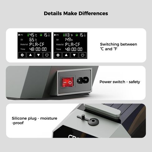 2023 Creality Official Filament Dryer Box 2.0 for 3D Printer Filament, Upgrade Temperature Adjustable and 24 Hours Timer Function Filament Storage Dehydrator for PLA PETG ABS Nylon PA Filament in Saudi Arabia