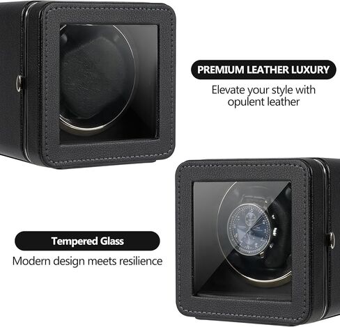 ملفاف ساعة أوتوماتيكي من كالاوين، ملفاف ساعة جلدي فردي مع محرك ياباني هادئ، 4 أوضاع دوران مع ضوء LED هدية باللون الأخضر in Kuwait