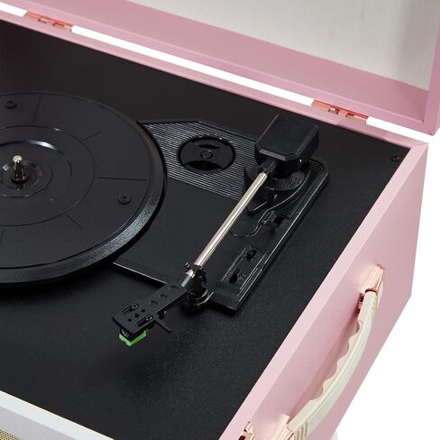 3-Speed Bluetooth Record Player Retro Turntable with Built-in Speakers Rocket Moving Magnet Cartridges and Removable Legs (Orange) in Kuwait
