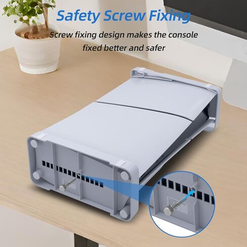 حامل Mcbazel 2 في 1 أفقي وعمودي لوحدة تحكم PS5 Slim فقط، حامل أساسي مع سماعة رأس وخطاف تحكم لجهاز PlayStation 5 Slim فقط - أبيض in Kuwait