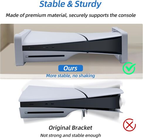 حامل Mcbazel 2 في 1 أفقي وعمودي لوحدة تحكم PS5 Slim فقط، حامل أساسي مع سماعة رأس وخطاف تحكم لجهاز PlayStation 5 Slim فقط - أبيض in Kuwait