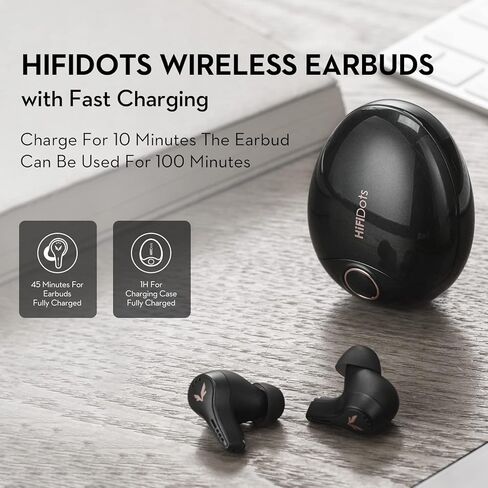 mifo FiiTii HiFiDots aptX Lossless Wirless Earbuds, Bluetooth 5.3 Adaptive Active Noise Cancelling Earbuds,HiFi Stereo Ear Bud with Fast Charging Function,1D+1BA Drivers with APP Control Earphones in Kuwait