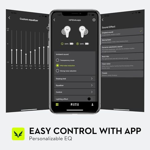 mifo FiiTii HiFiDots aptX Lossless Wirless Earbuds, Bluetooth 5.3 Adaptive Active Noise Cancelling Earbuds,HiFi Stereo Ear Bud with Fast Charging Function,1D+1BA Drivers with APP Control Earphones in Kuwait