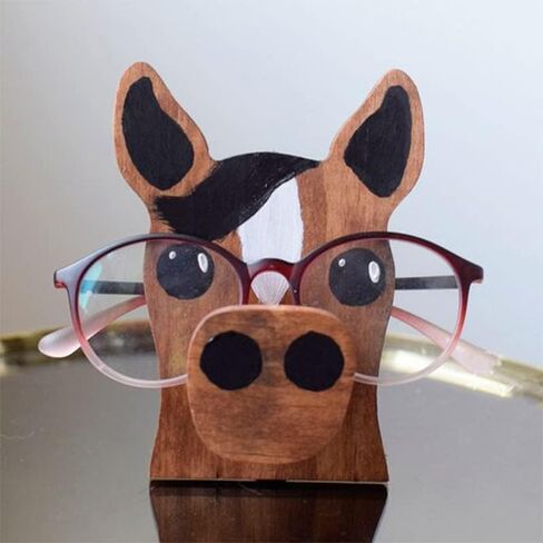 Wooden Animal Eyeglass Holder Display Stand Creative Cute Animal Glasses Holder Handmade Creative Sunglasses Display (Honeybee) in Saudi Arabia