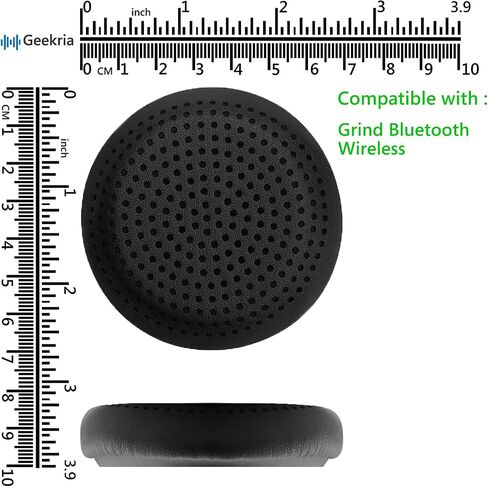 وسائد أذن بديلة من Geekria QuickFit لسماعات الرأس Skullcandy Grind اللاسلكية بتقنية البلوتوث، وسائد أذن لسماعات الرأس، وقطع إصلاح غطاء أكواب الأذن (أسود) in Saudi Arabia