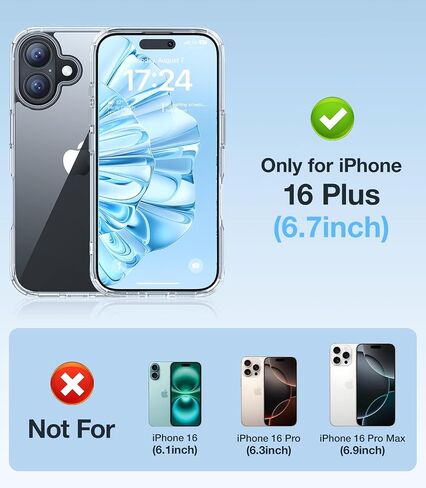 Meifigno Designed for iPhone 16 Pro Max Case, with 2X HD Screen Protectors+ 1X Lens Protector+ 5X Glitter Cards, [Anti-Yellow][Military Grade Protection], Case Designed for iPhone 16 Pro Max, Clear in Saudi Arabia