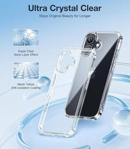 Meifigno Designed for iPhone 16 Pro Max Case, with 2X HD Screen Protectors+ 1X Lens Protector+ 5X Glitter Cards, [Anti-Yellow][Military Grade Protection], Case Designed for iPhone 16 Pro Max, Clear in Saudi Arabia