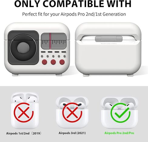 KOREDA Compatible with AirPods Pro 2nd Generation Case Cover with Cleaner Kit, Cute Funny Radio Design Soft Silicone Shock-Absorbing Protective Cover with Lanyard in Saudi Arabia