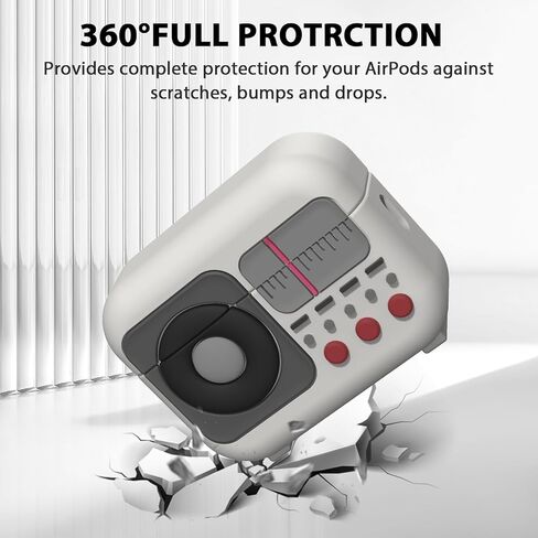 KOREDA Compatible with AirPods Pro 2nd Generation Case Cover with Cleaner Kit, Cute Funny Radio Design Soft Silicone Shock-Absorbing Protective Cover with Lanyard in Saudi Arabia