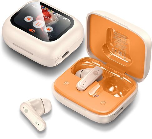 THREE PEACHES Wireless Earbuds Bluetooth 5.4 Headphones, Touch Screen, Active Noise Cancelling, USB Charging Case for iPhone/Android in Saudi Arabia