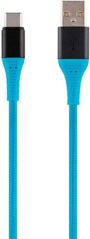 كابل Monoprice USB 2.0 Type-C إلى Type-A للشحن والمزامنة - Kevlar/Nylon-Braid، 1.5 قدم، أزرق - سلسلة AtlasFlex in Saudi Arabia