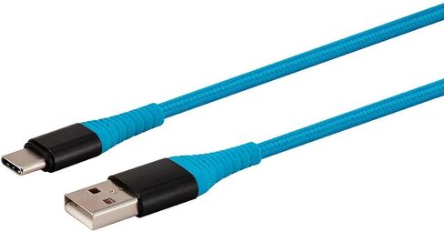 كابل Monoprice USB 2.0 Type-C إلى Type-A للشحن والمزامنة - Kevlar/Nylon-Braid، 1.5 قدم، أزرق - سلسلة AtlasFlex in Saudi Arabia