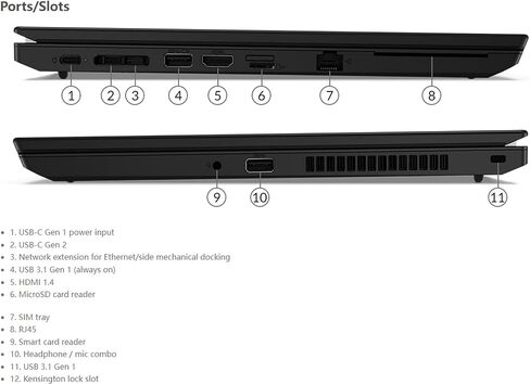 كمبيوتر محمول Lenovo Thinkpad L14 مقاس 14 بوصة، كمبيوتر محمول عالي الدقة، معالج AMD Ryzen 7 PRO 4750U، ذاكرة الوصول العشوائي DDR4 سعة 32 جيجابايت، SSD 512 جيجابايت، كاميرا ويب، HDMI، RJ45، نافذة 11pro (متجدد) in Kuwait