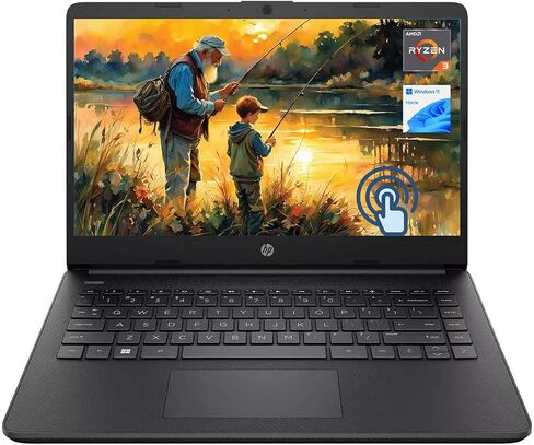HP 14" Touchscreen Laptop, AMD Ryzen 3 5300U, 16GB RAM, 512GB SSD, Thin & Light Laptop 14 inch Touchscreen for Student & Business, Fast Charge, Windows 11 in S Mode, Black in Saudi Arabia