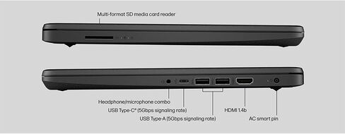 HP 14" Touchscreen Laptop, AMD Ryzen 3 5300U, 16GB RAM, 512GB SSD, Thin & Light Laptop 14 inch Touchscreen for Student & Business, Fast Charge, Windows 11 in S Mode, Black in Saudi Arabia