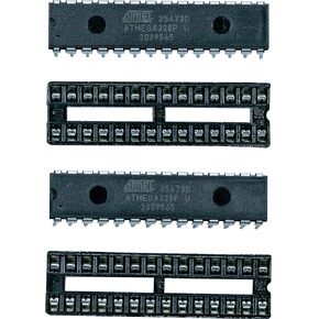 2pcs ATMEGA328P-PU with UNO R3 bootloader and IC Socket