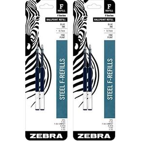 Zebra F-Series Ballpoint Stainless Steel Pen Refill, Fine Point, 0.7mm, Black Ink, 10-Count in Kuwait