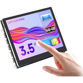Waveshare 3.5inch HDMI LCD, Compatible with Raspberry Pi 5/4B/3B/Zero/Zero W/Zero 2W/Pico/Pico W/Pico WH, Capacitive Touch IPS LCD Display, 640×480, Audio Jack