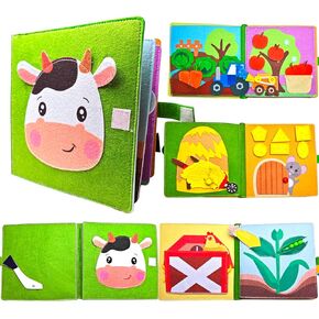 Montessori Quiet Book for Kids 1-3: Felt Busy Book for Toddlers, Ideal Toys for Car Rides - Carry on Travel Quiet Activity Book with Soft Fabric Material (Yellow owl)