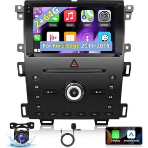 2+64G Car Radio for Ford Edge 2011-2015 - Wireless Carplay and Android Auto - 9 inch Touch Screen Android 13 Ford Headunit - WiFi/EQ/GPS Navigation/Mirror Link/SWC + AHD Backup Camera + Mic