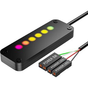 Desktop Computer Power Switch with Touch Sliding, External Remote Start PC Motherboard Power On Off Switch 2M Length Cable,RGB LED Light-MM8 in Kuwait