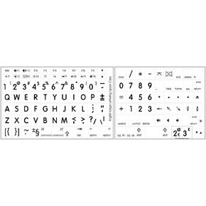 Mac English Large Lettering Keyboard Sticker Laminated Non-Transparent White!
