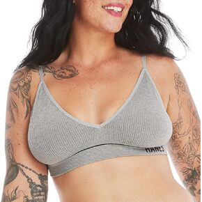 Hanes Womens Originals Seamless Triangle Rib Bralette, Soft Ribbed Bra, Comfortflex Fit