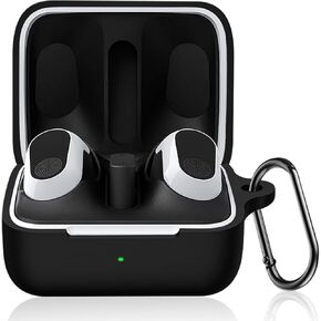 Compatible with Sony INZONE Buds WF-G700N Case Cover, Soft Silicone Shockproof Protective Skin Case for Sony WF-G700N Truely Wireless Earbuds, Protective Cover with Carabiner (Black)