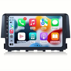 Car Stereo Radio for Honda Civic 2016-2021 : 5G WiFi 4 Core 2+64G Wireless CarPlay Android 12-1080P Backup Camera 1280 * 800 9" Touchscreen - GPS Navigation Bluetooth FM DSP SWC Mirror Link 15EQ