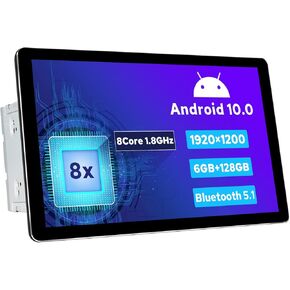 JOYING 10.1 بوصة راديو سيارة مزدوج الدين Android 10 ستيريو سيارة 6 جيجابايت + 128 جيجابايت ستيريو سيارة ملاحة 1920 × 1200 دقة فائقة النحافة شاشة تدعم Android Auto/Carlink/Bluetooth 5.1/DVR/OBD2/كاميرا احتياطية in Kuwait