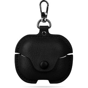 Geiomoo Leather Case for Galaxy Buds 3 Pro, Galaxy Buds 3, Soft Portable Protective Cover (Black)