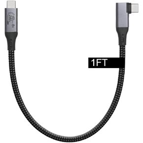 6-Foot USB4 Cable Compatible with Thunderbolt 3, Thunderbolt 4 and USB-C - Supports 8K HD Display, 40gbps Data Transfer, 240W Charging - 90-Degree Right Angle USB-C