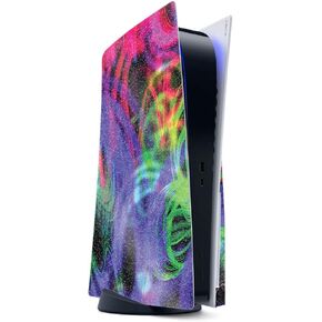 MightySkins Glossy Glitter Gaming Skin for PS5 / Playstation 5 - Neon Splatter | Durable High-Gloss Glitter Finish | Easy to Apply and Change Style | Made in The USA