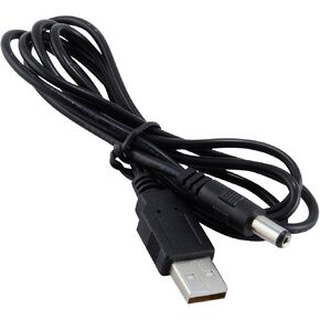 JacobsParts USB to 5.5mm x 2.1mm Barrel Connector 5V DC Power Cable Male, 120cm / 4ft