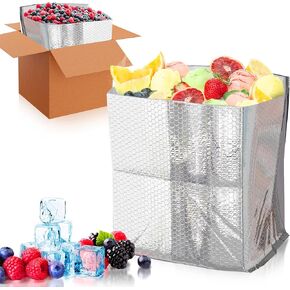 ABC Foil Insulated Box Liners 6 x 6 x 6 inches. 5 Pack Silver Insulated Shipping Boxes for Frozen Food, Odorless Insulated Shipping Containers. Leakproof Cold Shipping Boxes for Frozen Fish, Meat
