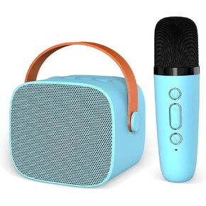 DYETUNY Karaoke Machine for Kids and Adult, Portable Bluetooth Speaker with Wireless Microphone, Clear & Loud Sound, Karaoke Microphone Toys Gifts for Girls 4, 5, 6, 7, 8, 9, 10 +Year Old (Blue)