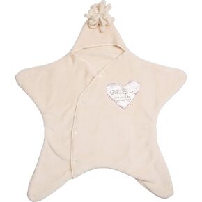 Pavilion Gift Company Baby Girl 26" x 28" Star Comfort Snuggler, Beige, White