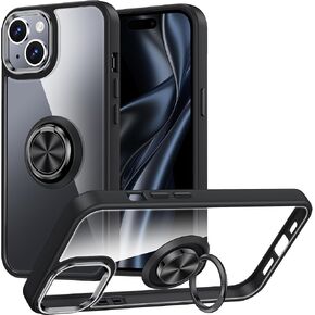 حافظة Silverback لهاتف iPhone 16 Pro شفافة مع مسند حلقي، حافظة هاتف واقية ممتصة للصدمات لهاتف Apple iPhone 16 Pro - شفافة