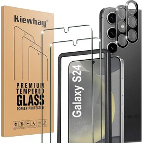 Tempered Glass Compatible with Samsung Galaxy S24 5G Screen Protector 6.2'', 2 Pcs Screen Protector + 2 Pcs Camera Lens Protector, [Not for Galaxy S24 Plus 5G] 99.99% HD Glass Film - 4 Pcs