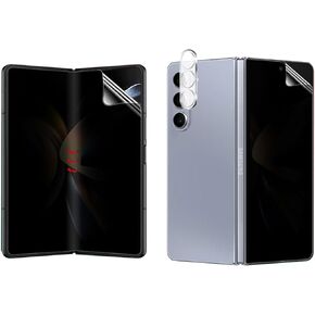 2+1 Pack Privacy Screen Protector Designed for Samsung Galaxy Z Fold 6, Anti-peep 1PCS Outside +1PCS Inside Soft Film+1PCS Clear Lens Protector Smooth